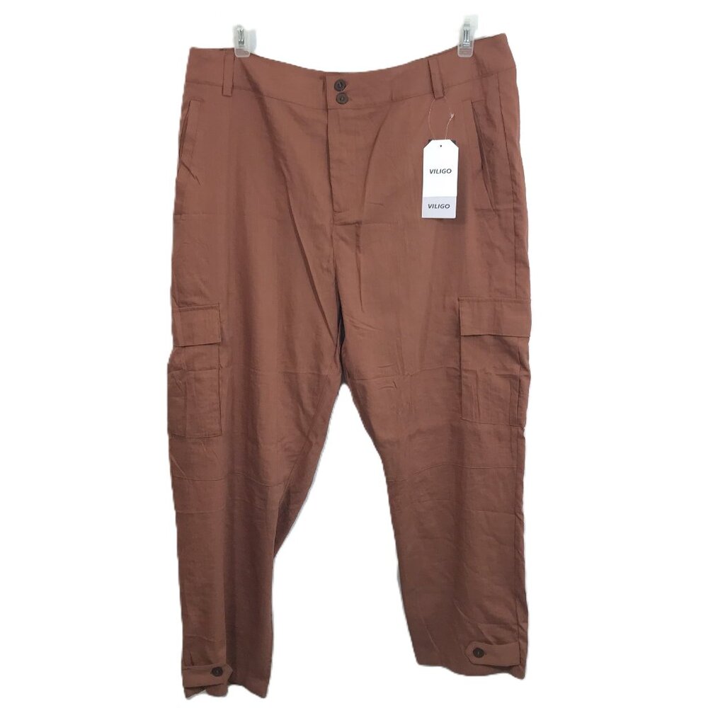 Plus Size 2X Cargo Pants Brown Women Size 38